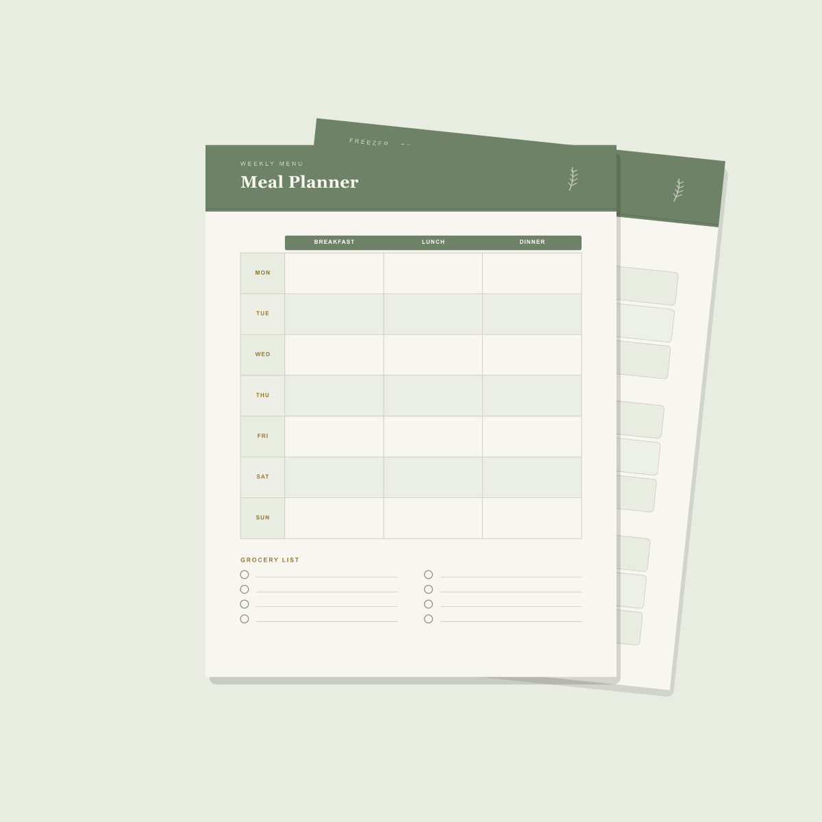 Meal Planner & Grocery List — 10 Printable Pages (A4 + US Letter PDF + SVG) preview 2