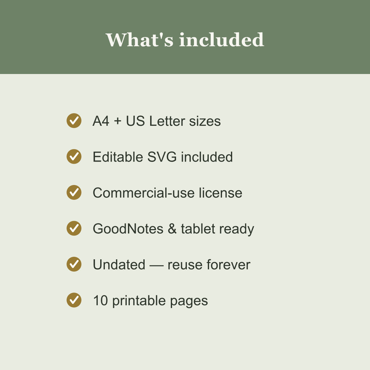 Meal Planner & Grocery List — 10 Printable Pages (A4 + US Letter PDF + SVG) preview 5