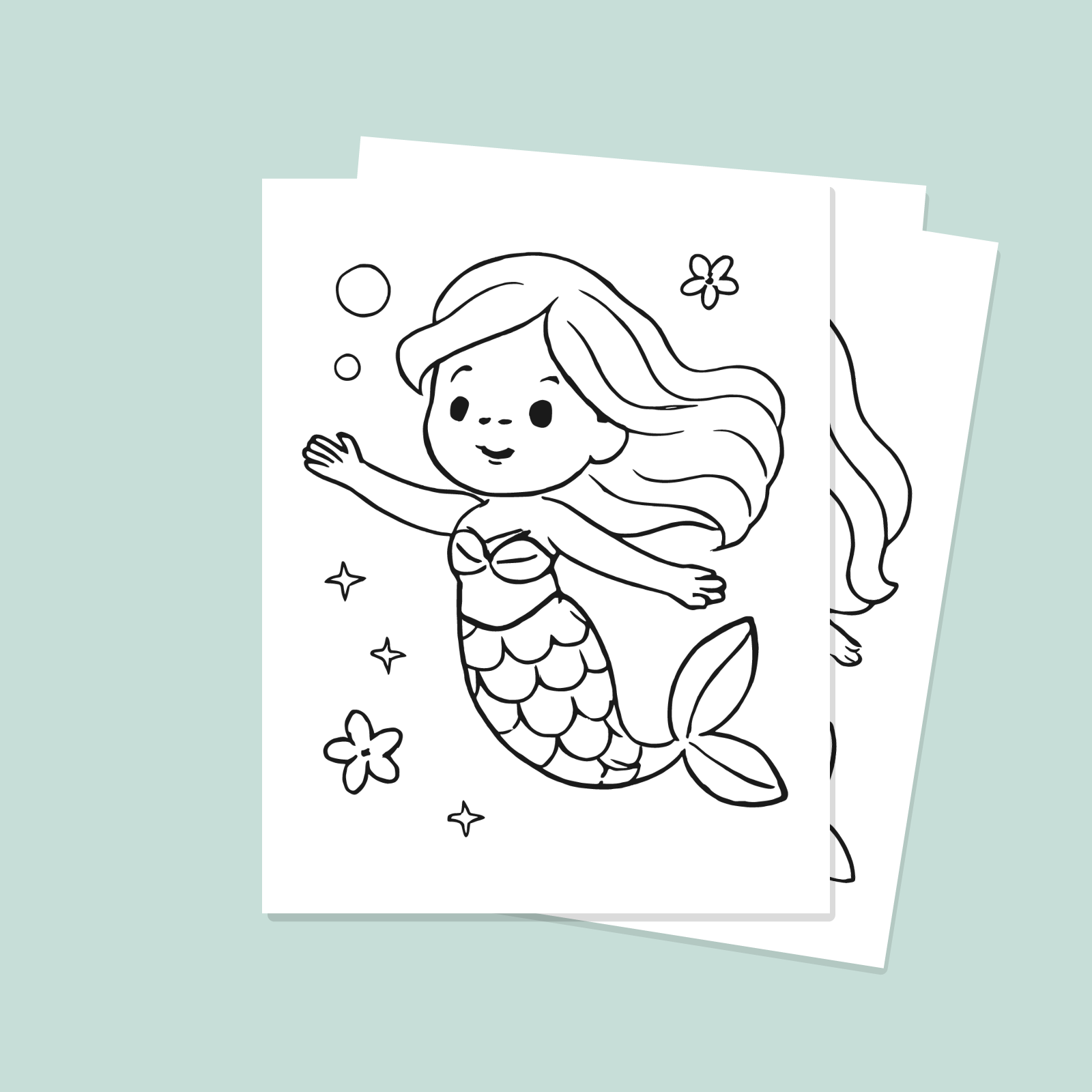 Mermaid Coloring Pages for Kids — 10 Easy Printable Coloring Sheets (Cute Mermaids, Baby Mermaid & More)