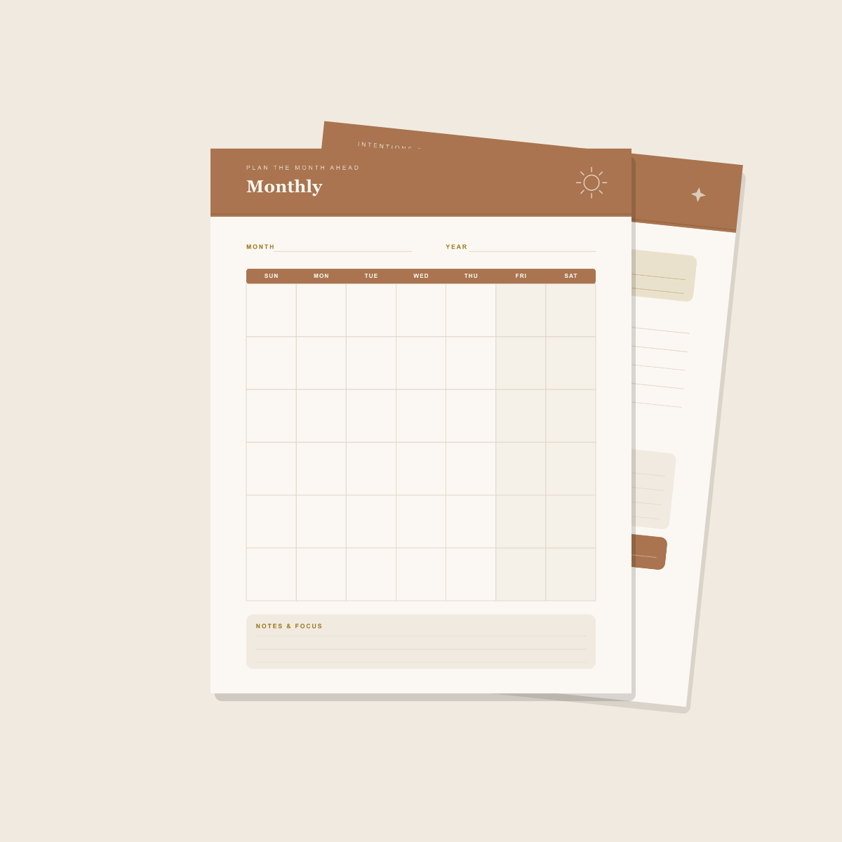 Minimalist Undated Daily Planner — 10 Printable Pages (Daily, Weekly, Monthly + Trackers · A4 + US Letter PDF + SVG) preview 2