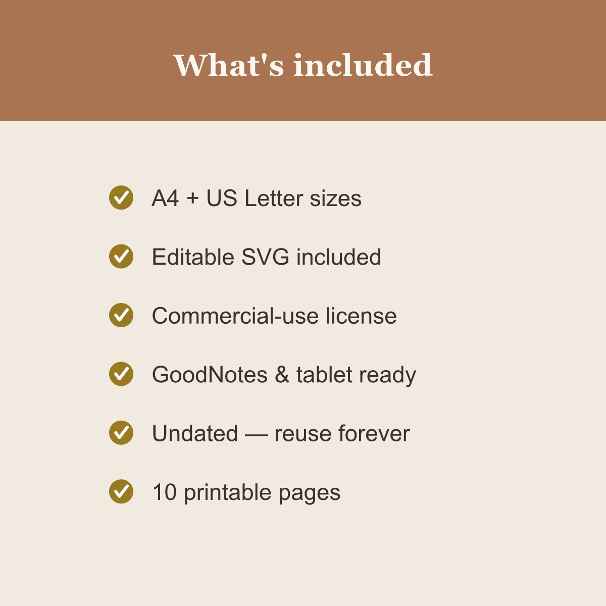 Minimalist Undated Daily Planner — 10 Printable Pages (Daily, Weekly, Monthly + Trackers · A4 + US Letter PDF + SVG) preview 5