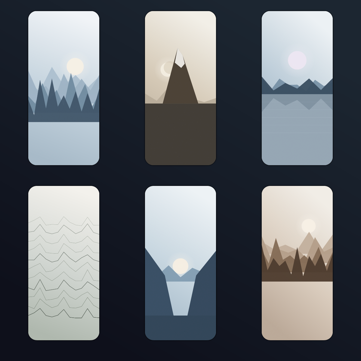 Minimalist Mountain Line Wallpapers — 12 Calm Line-Art Ridgeline Lock Screens (iPhone + Android) preview 2