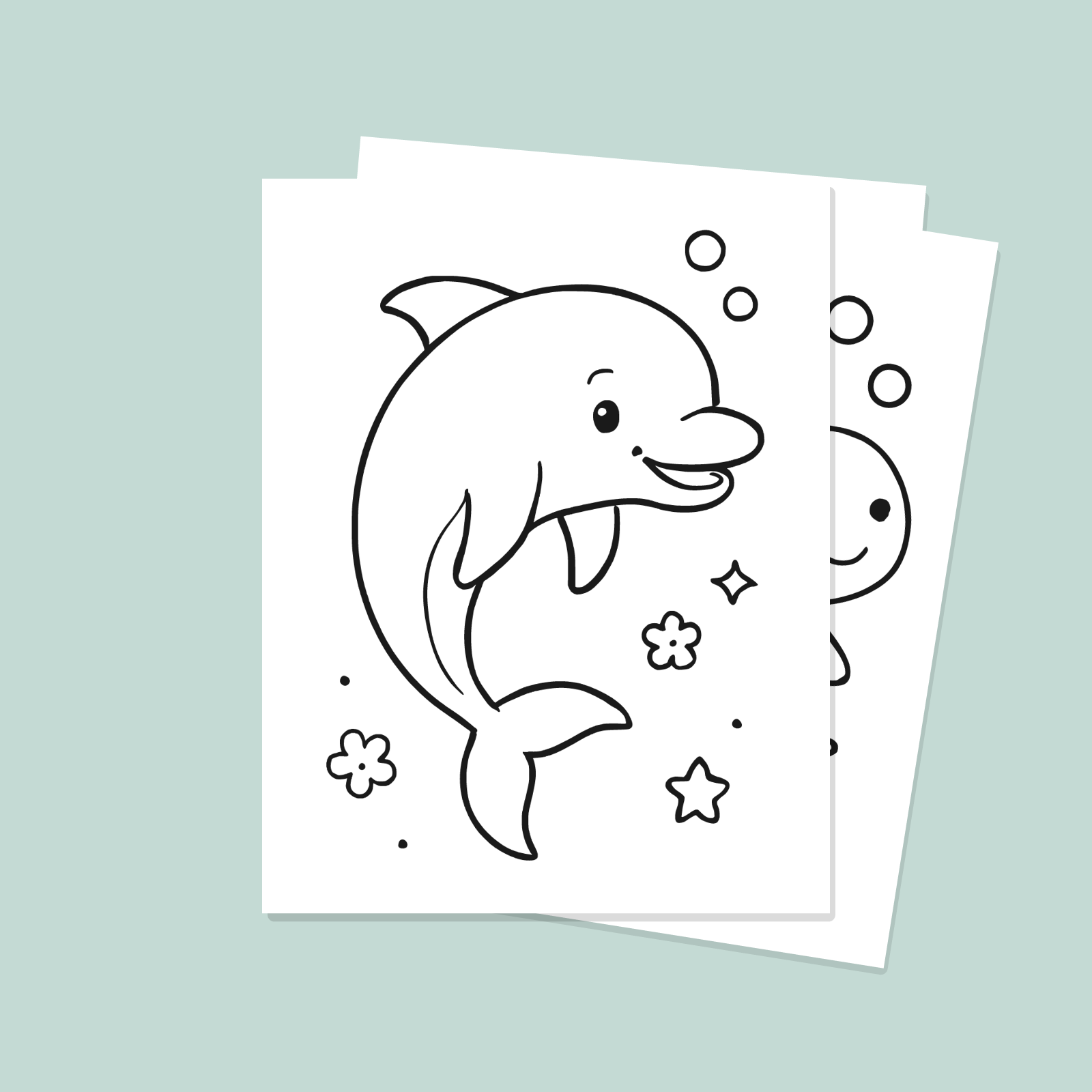 Ocean Animals Coloring Pages for Kids — 10 Easy Printable Coloring Sheets (Dolphin, Whale, Turtle & More)