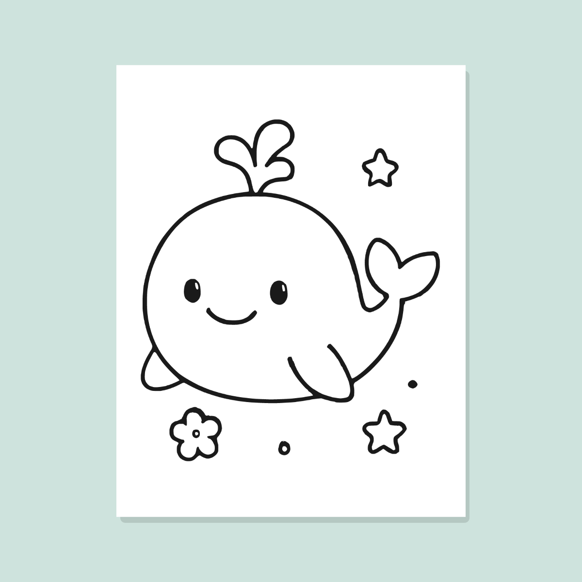 Ocean Animals Coloring Pages for Kids — 10 Easy Printable Coloring Sheets (Dolphin, Whale, Turtle & More) preview 2