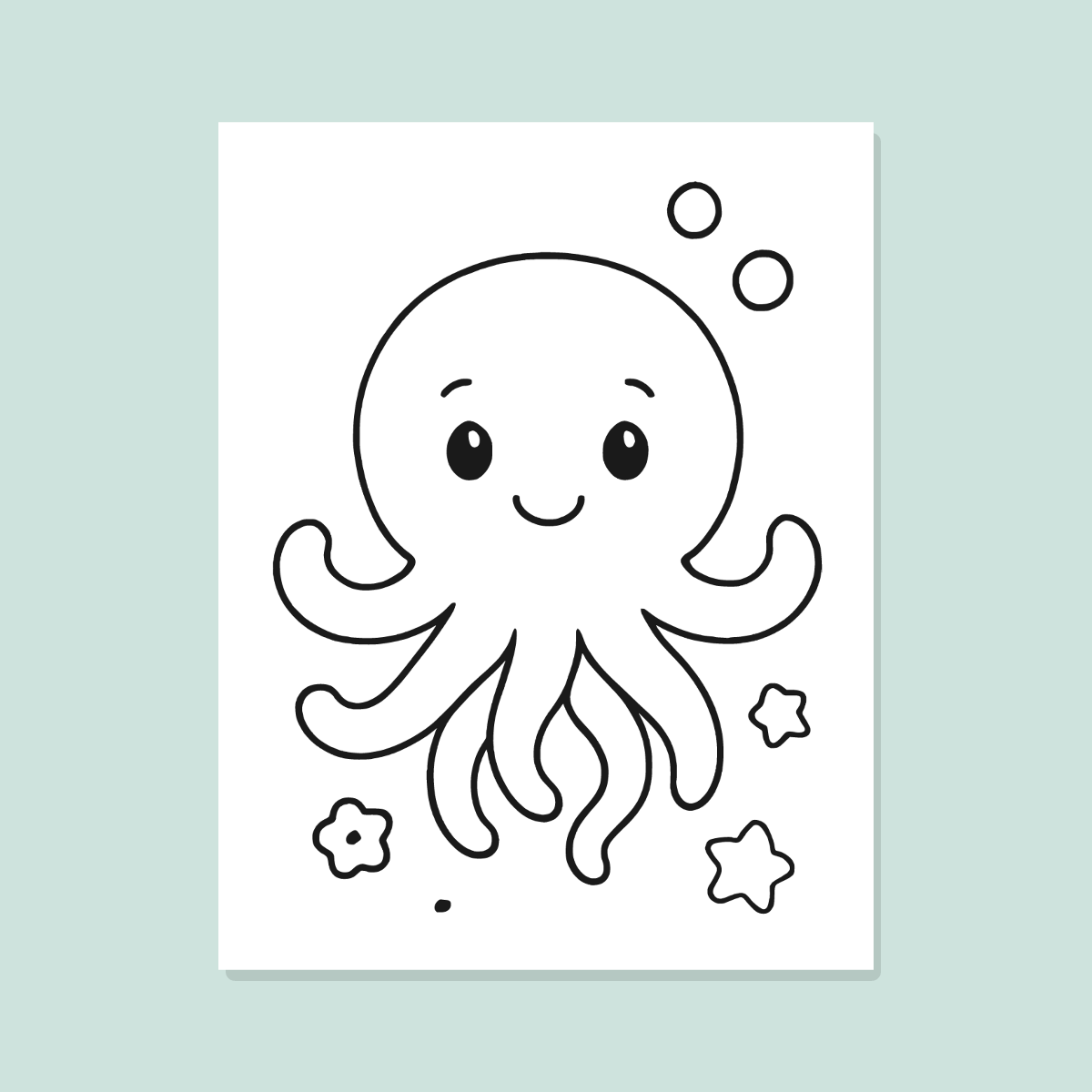 Ocean Animals Coloring Pages for Kids — 10 Easy Printable Coloring Sheets (Dolphin, Whale, Turtle & More) preview 4