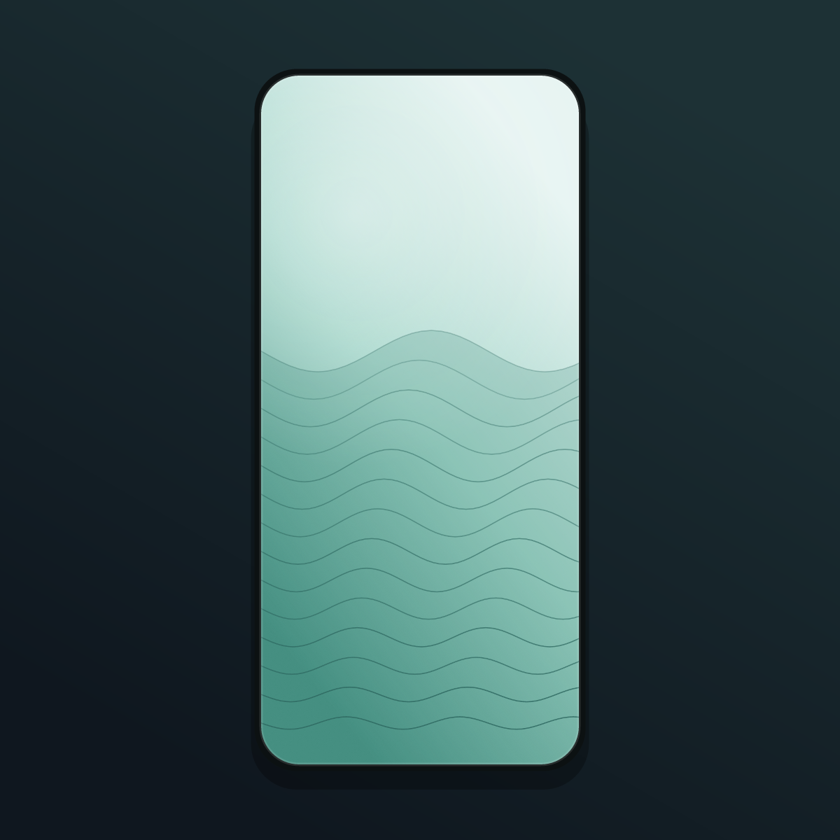 Ocean Wave Minimalist Wallpapers — 12 Calm Blue Line Wave Lock Screens (iPhone + Android) preview 4