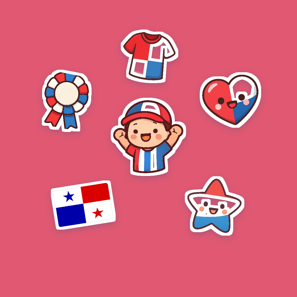 Panama Football Fan Sticker Pack — 16 Kawaii Die-Cut Supporter Stickers (PNG + SVG) preview 2