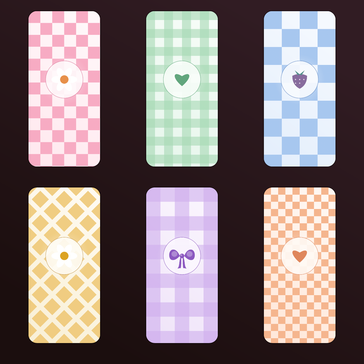 Pastel Checkerboard Preppy Wallpapers — 12 Candy Check & Gingham Lock Screens (iPhone + Android) preview 2