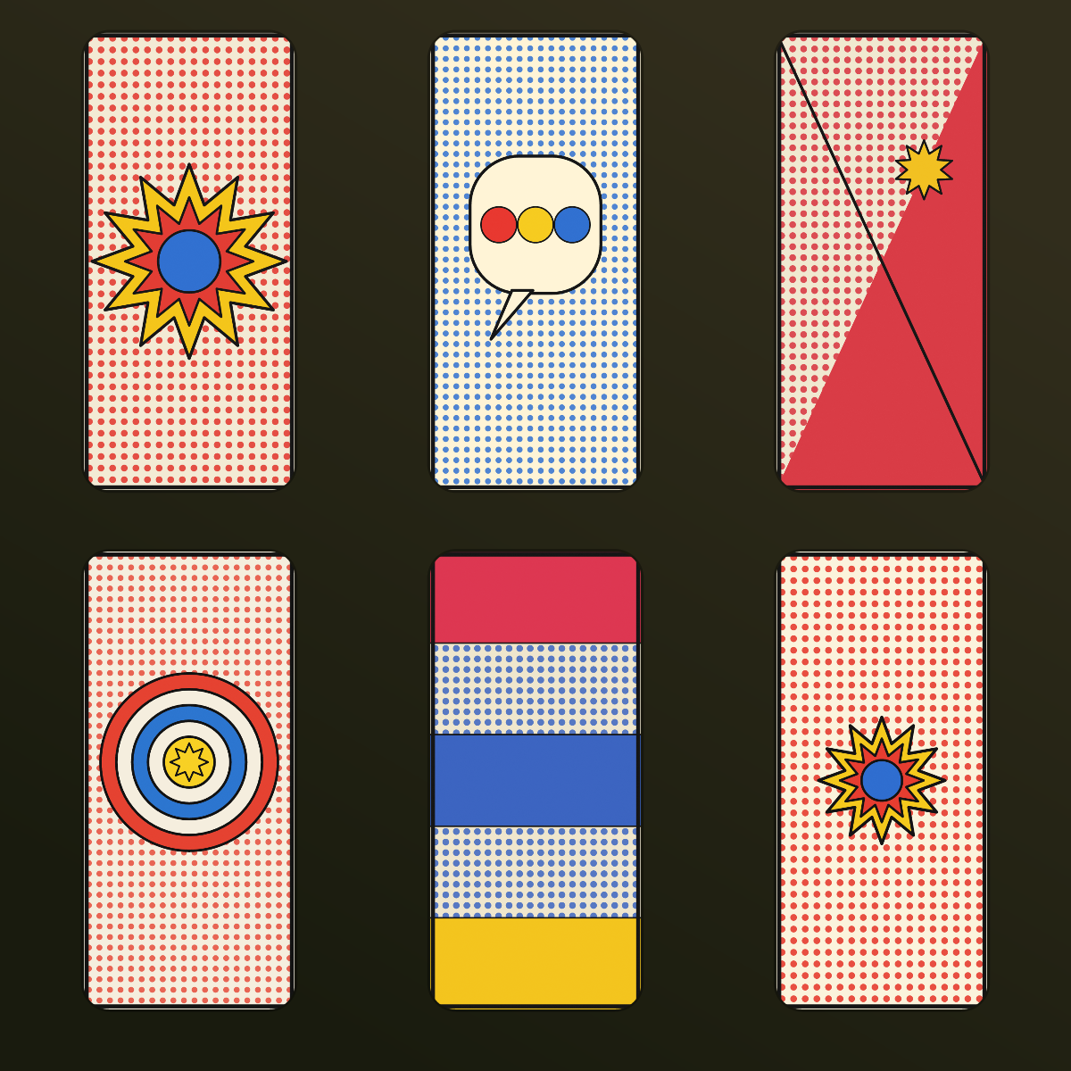 Pop Art Comic Dots Wallpapers — 12 Bold Halftone & Starburst Lock Screens (iPhone + Android) preview 2