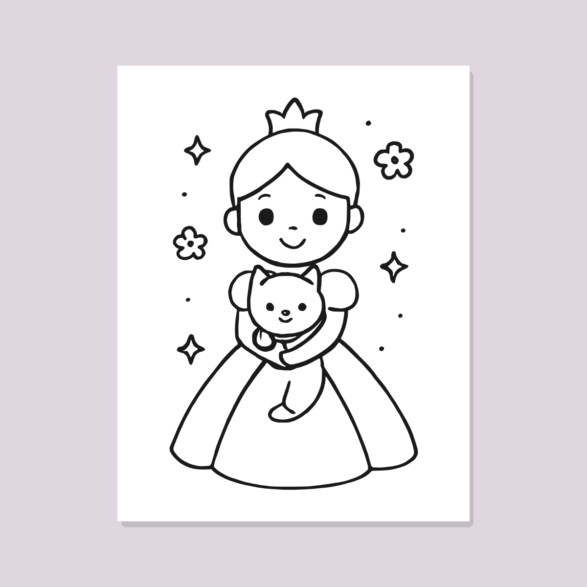 Princess Coloring Pages for Kids — 10 Easy Printable Coloring Sheets (Cute Princesses, Ball Gown & More) preview 4