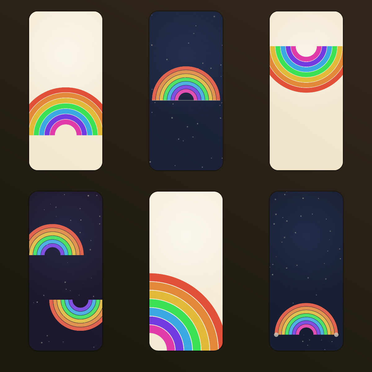 Rainbow Bold Arch Wallpapers — 12 Bright Segmented Rainbow Lock Screens (iPhone + Android) preview 2