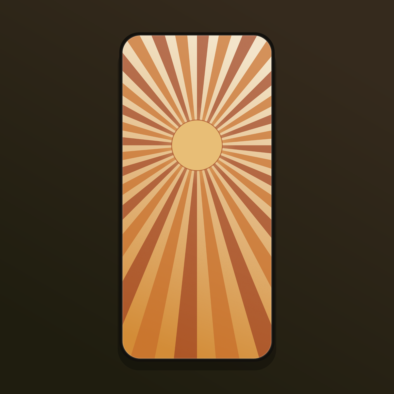Retro 70s Sunburst Wallpapers — 12 Vintage Mustard & Rust Sun Lock Screens (iPhone + Android)
