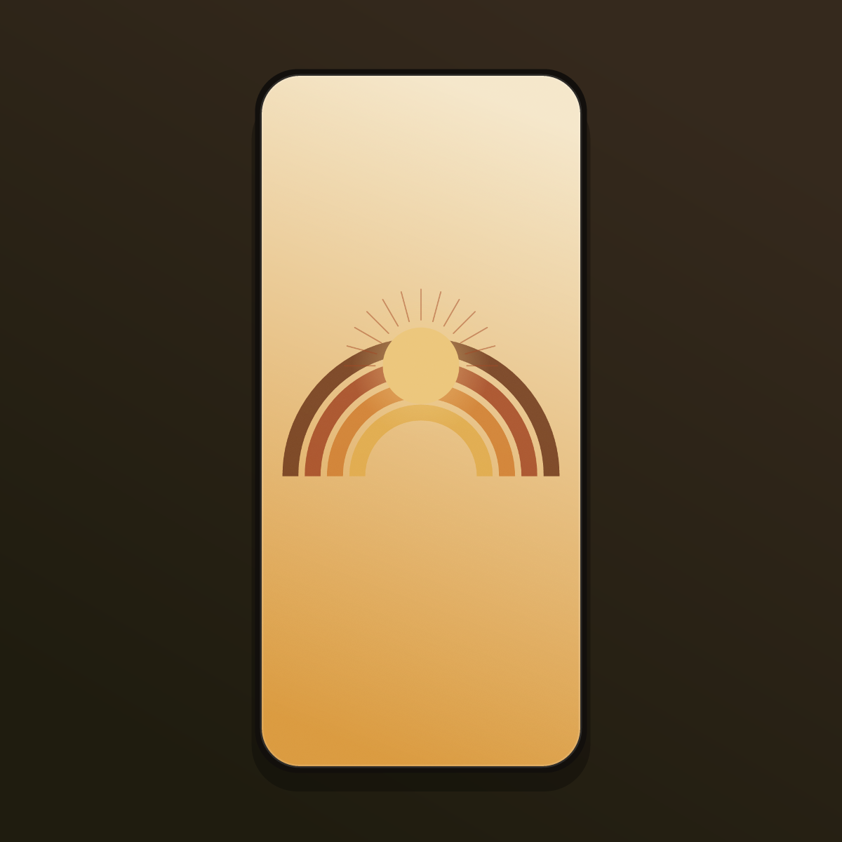 Retro 70s Sunburst Wallpapers — 12 Vintage Mustard & Rust Sun Lock Screens (iPhone + Android) preview 3