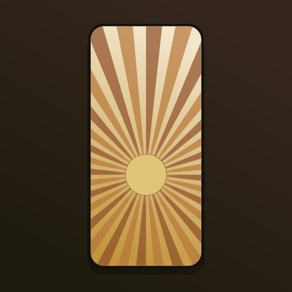 Retro 70s Sunburst Wallpapers — 12 Vintage Mustard & Rust Sun Lock Screens (iPhone + Android) preview 4