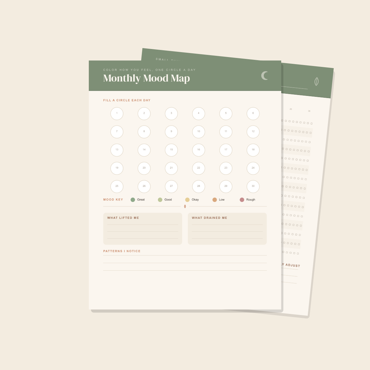 Self-Care & Wellness Planner — 13 Printable Pages (A4 + US Letter PDF + SVG) preview 4