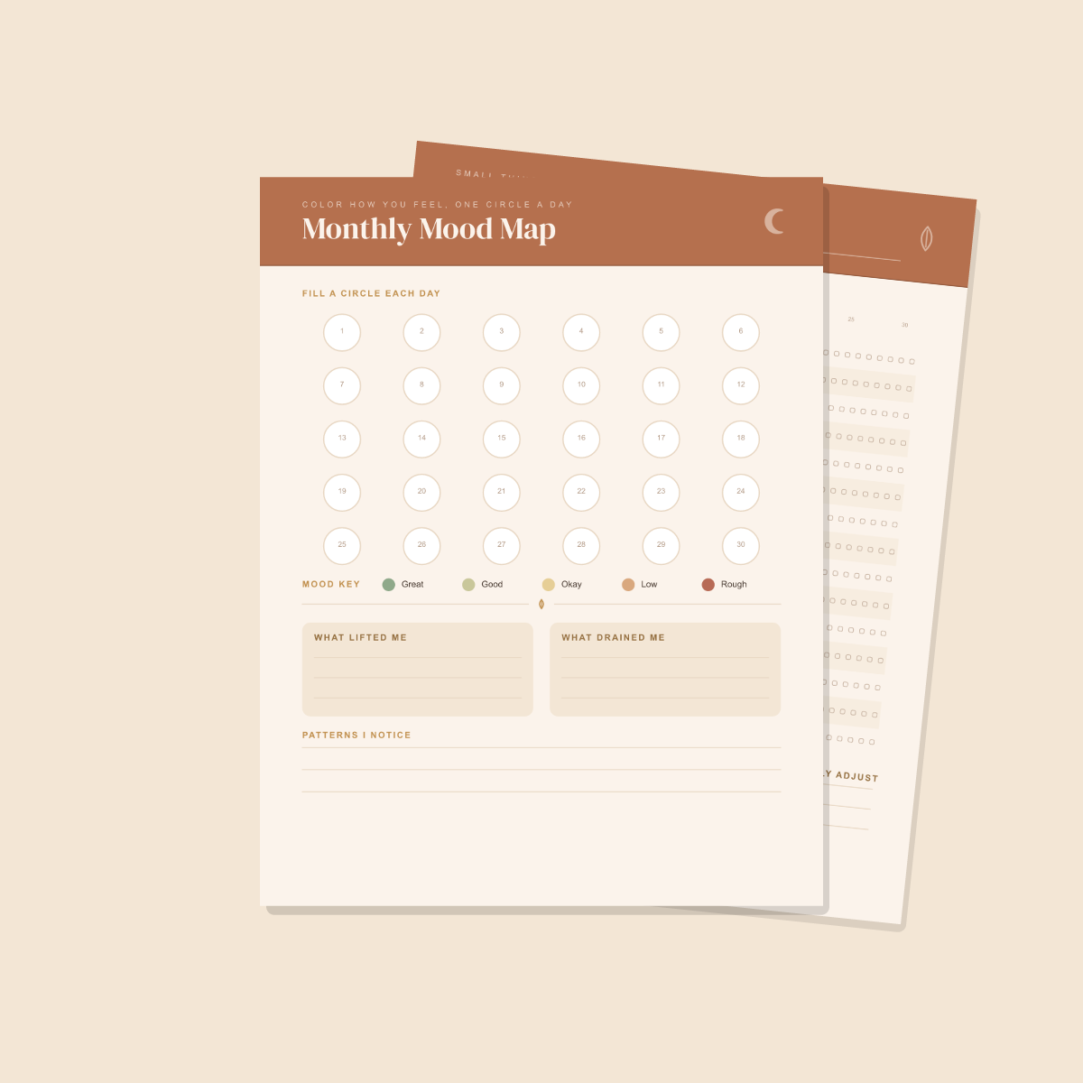 Self-Care & Wellness Planner (Terracotta) — 13 Printable Pages (A4 + US Letter PDF + SVG) preview 4