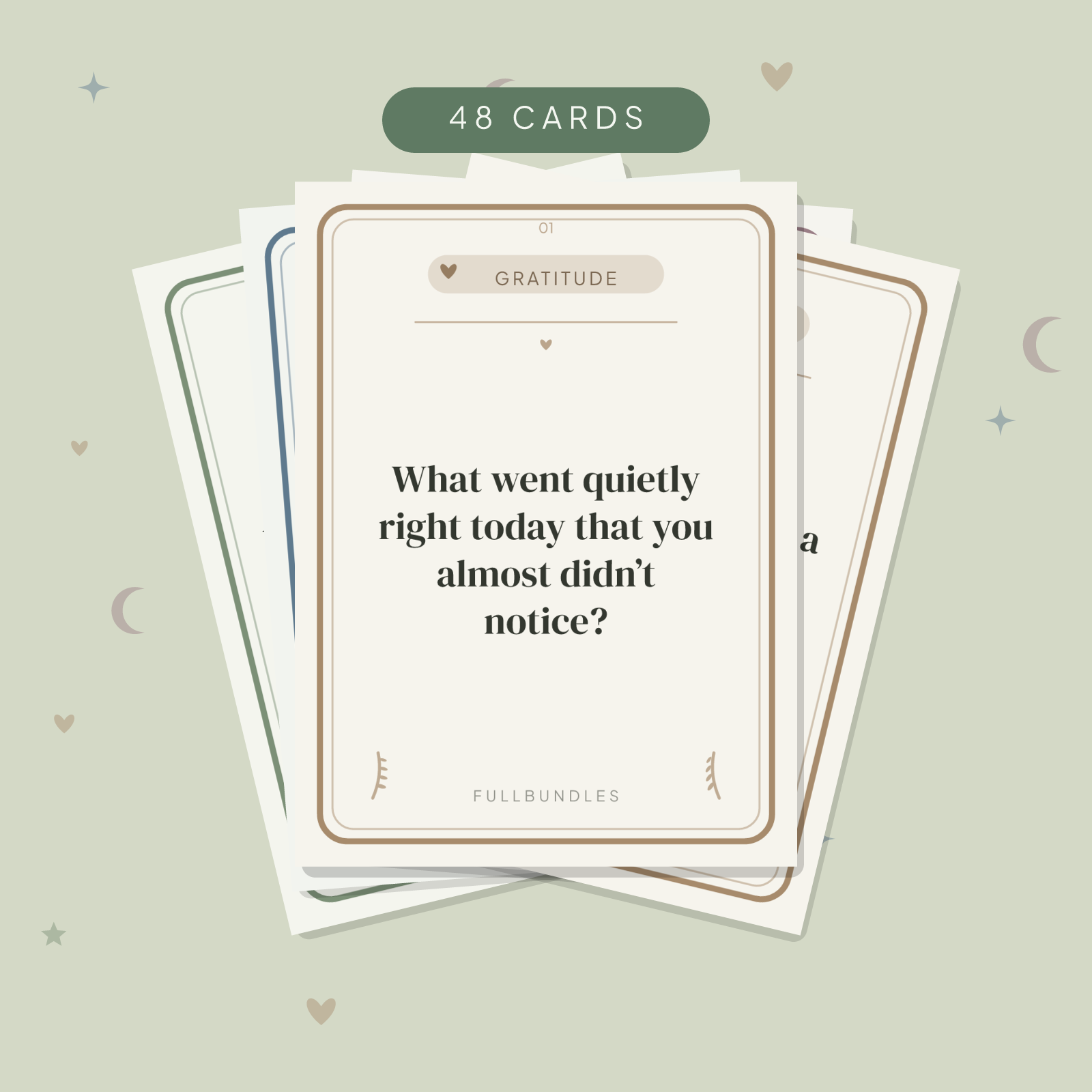 Self-Reflection Journal Cards — 48 Printable Mindfulness Prompts