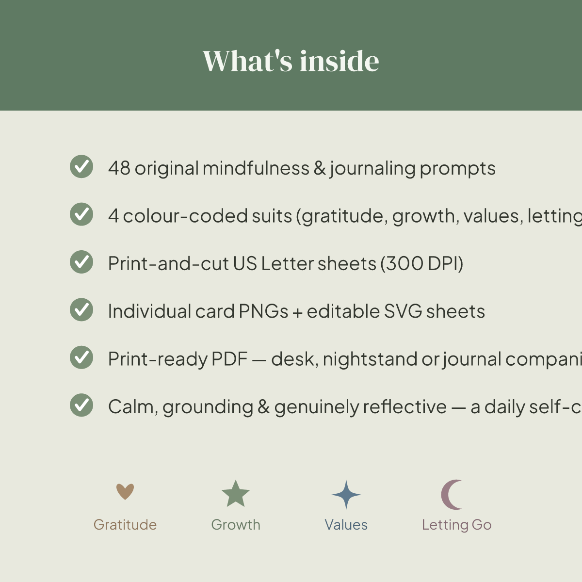 Self-Reflection Journal Cards — 48 Printable Mindfulness Prompts preview 4
