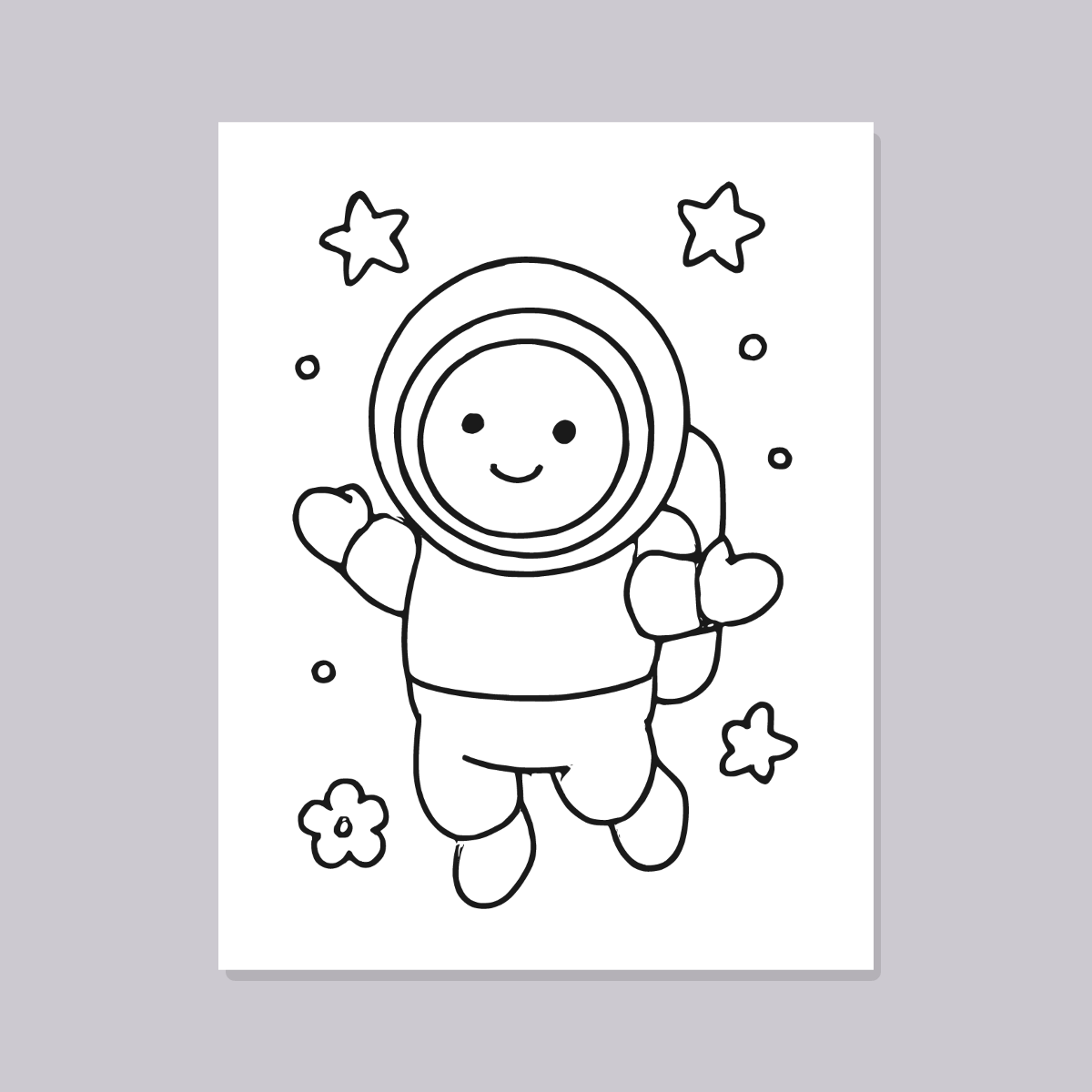 Space Coloring Pages for Kids — 10 Easy Printable Coloring Sheets (Rocket, Astronaut, Planet & More) preview 3