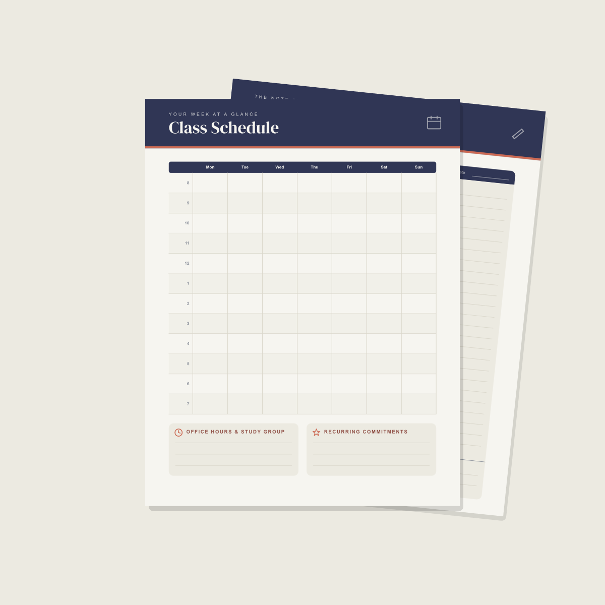 Student Academic Planner — 13 Printable Pages (Class Schedule, Assignments, Exam Prep, Grades, Cornell Notes + Semester Review · A4 + US Letter PDF + SVG) preview 4