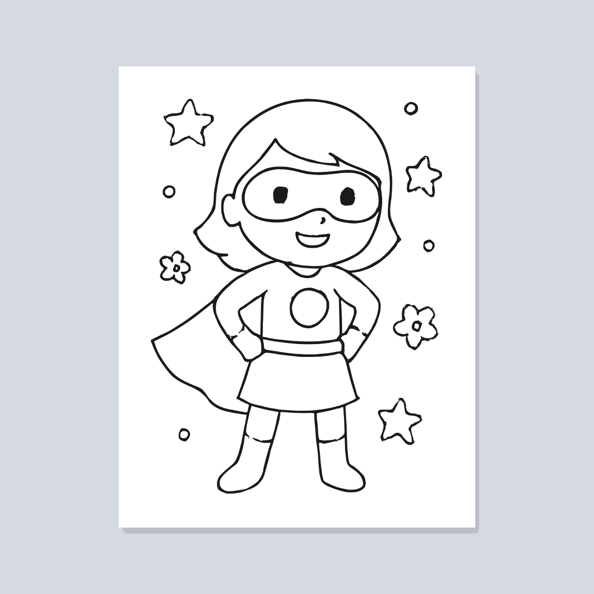 Superhero Coloring Pages for Kids — 10 Easy Printable Coloring Sheets (Cute Superheroes, Super Pets & More) preview 2