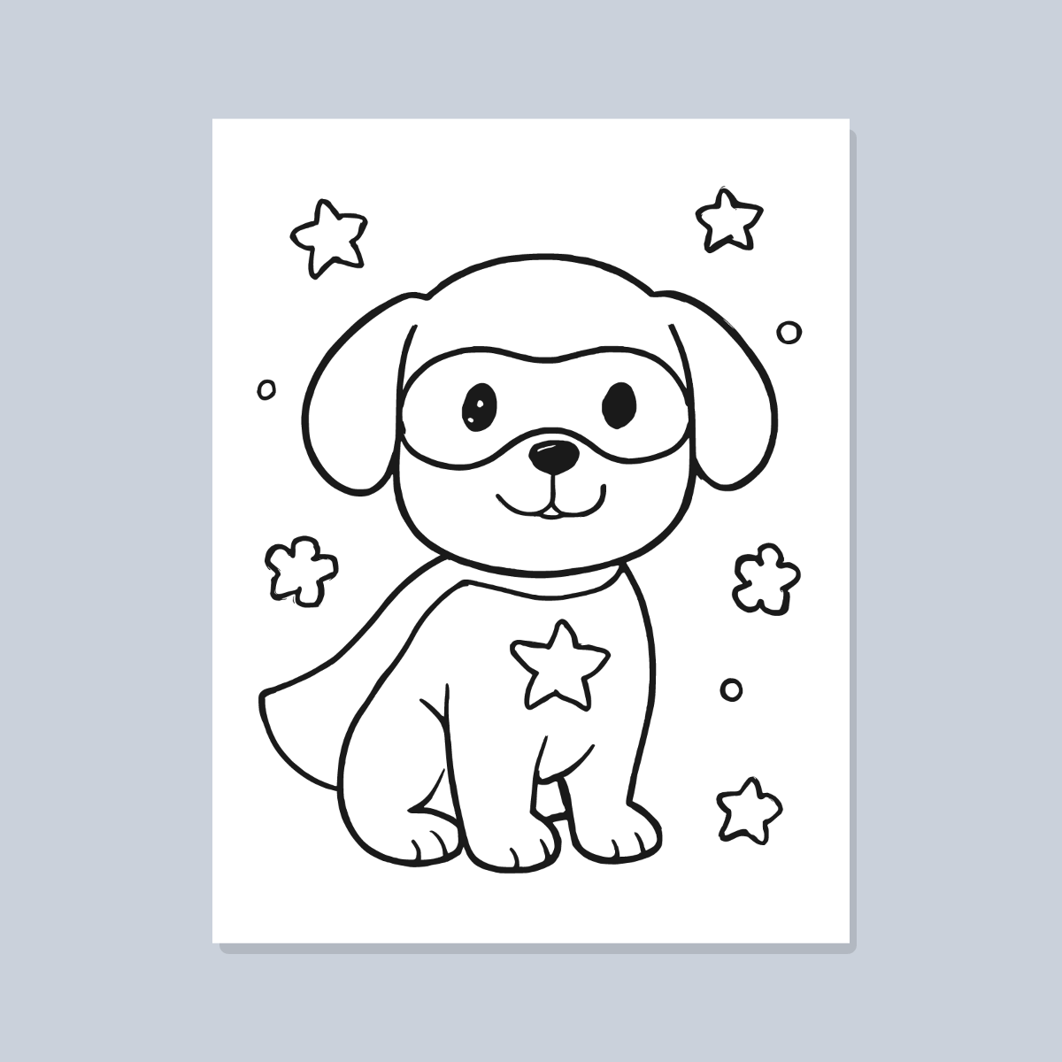 Superhero Coloring Pages for Kids — 10 Easy Printable Coloring Sheets (Cute Superheroes, Super Pets & More) preview 3