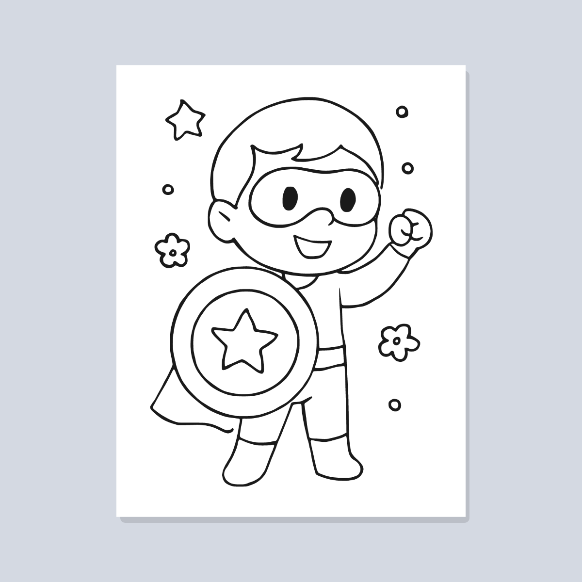 Superhero Coloring Pages for Kids — 10 Easy Printable Coloring Sheets (Cute Superheroes, Super Pets & More) preview 4