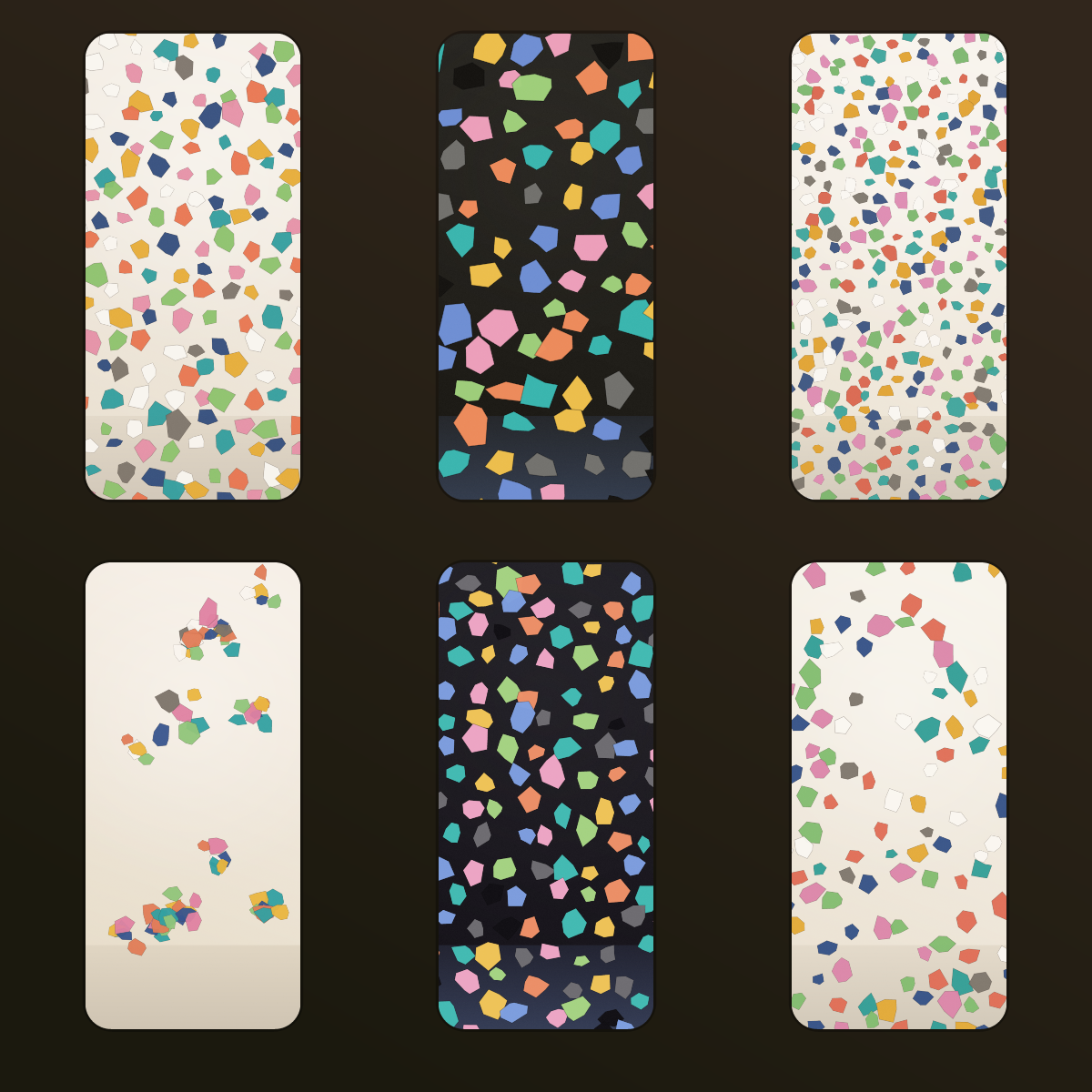 Terrazzo Speckle Wallpapers — 12 Colorful Stone Chip Lock Screens (iPhone + Android) preview 2