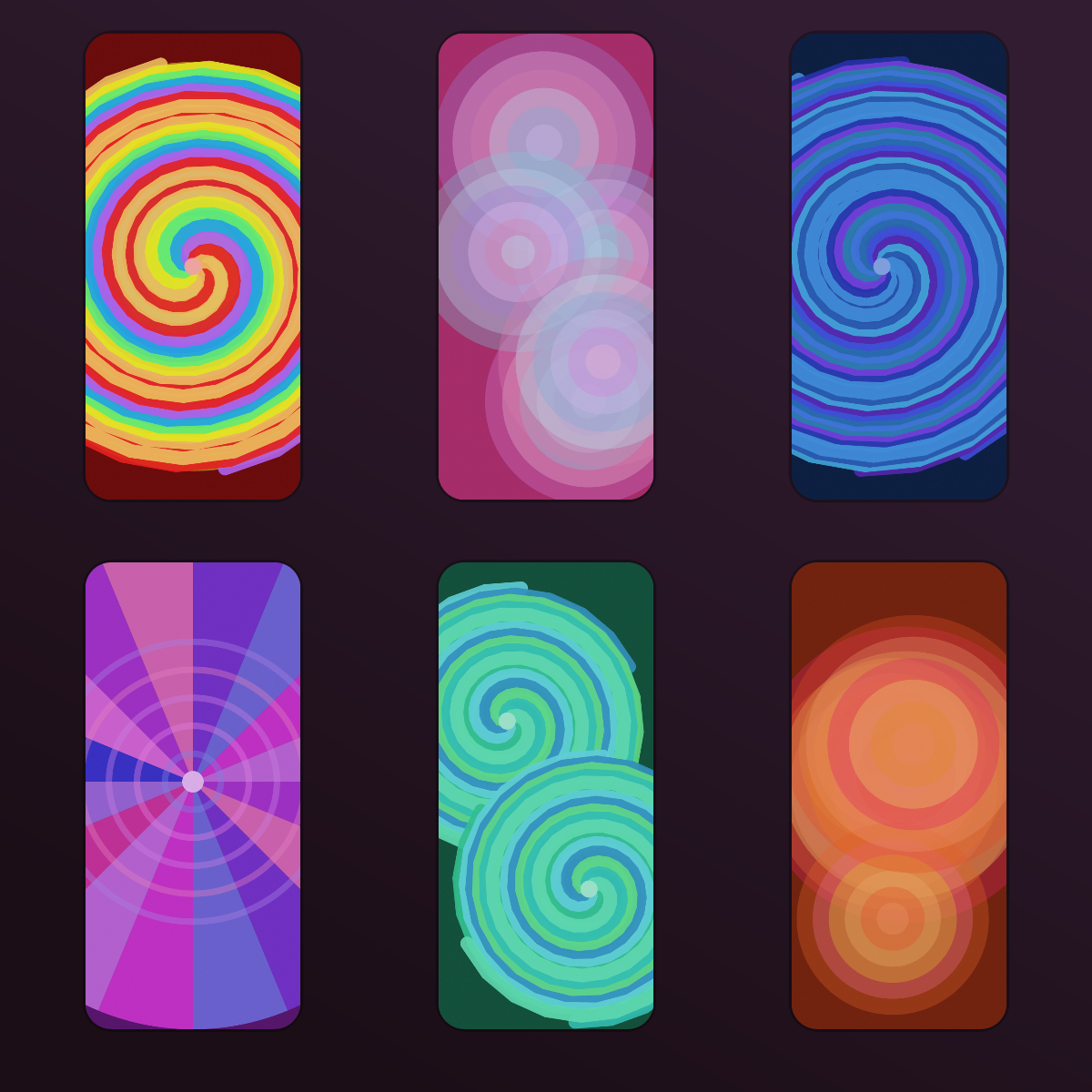 Tie Dye Swirl Wallpapers — 12 Rainbow & Pastel Spiral Lock Screens (iPhone + Android) preview 2