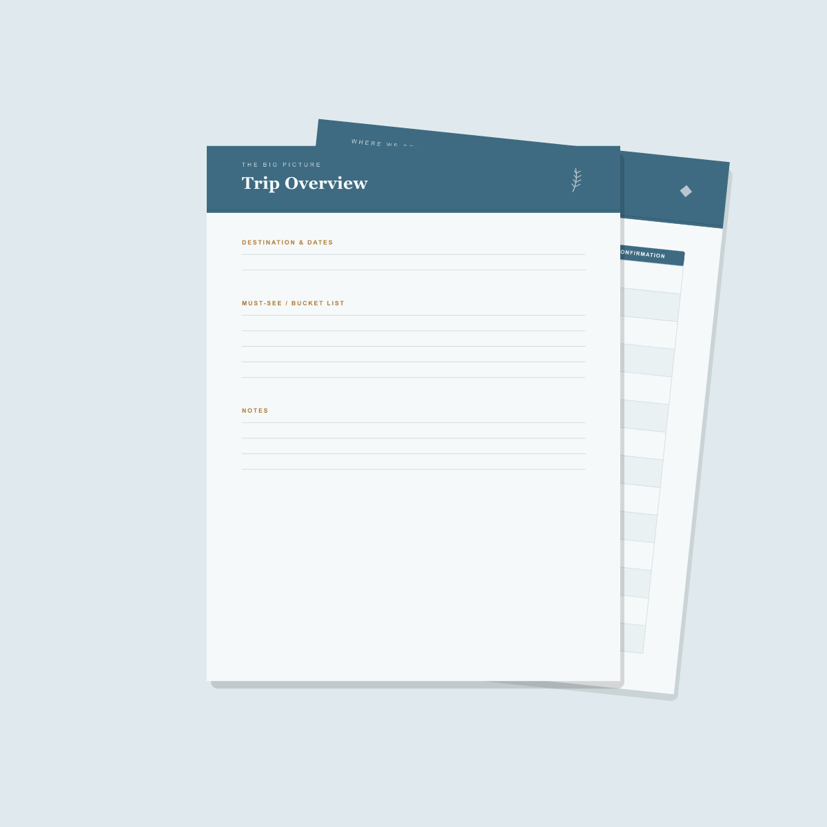 Travel & Vacation Planner — 10 Printable Pages (Itinerary, Budget, Packing · A4 + US Letter PDF + SVG) preview 2