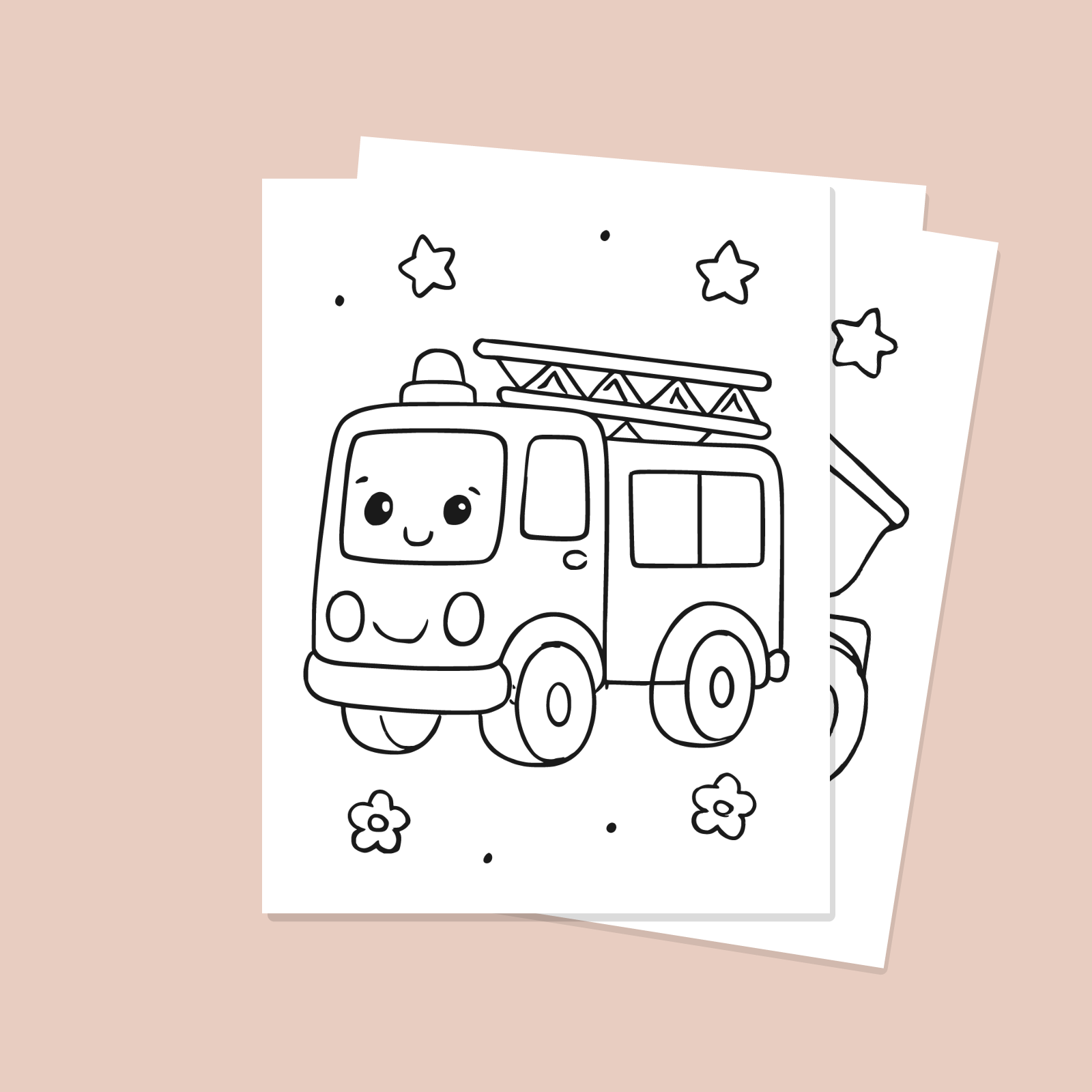 Trucks & Vehicles Coloring Pages for Kids — 10 Easy Printable Coloring Sheets (Fire Truck, Digger, Train & More)