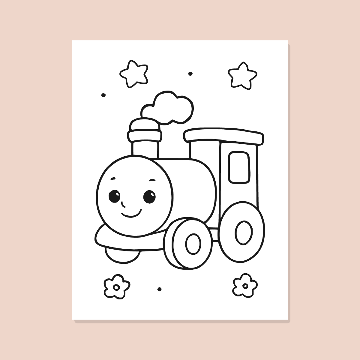 Trucks & Vehicles Coloring Pages for Kids — 10 Easy Printable Coloring Sheets (Fire Truck, Digger, Train & More) preview 4