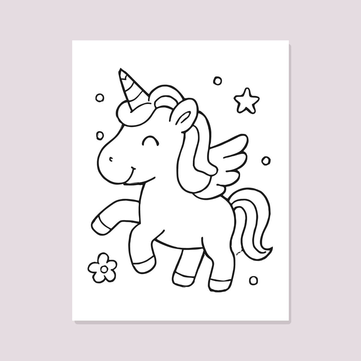 Unicorn Coloring Pages for Kids — 10 Easy Printable Coloring Sheets (Rainbow, Baby Unicorn & More) preview 2