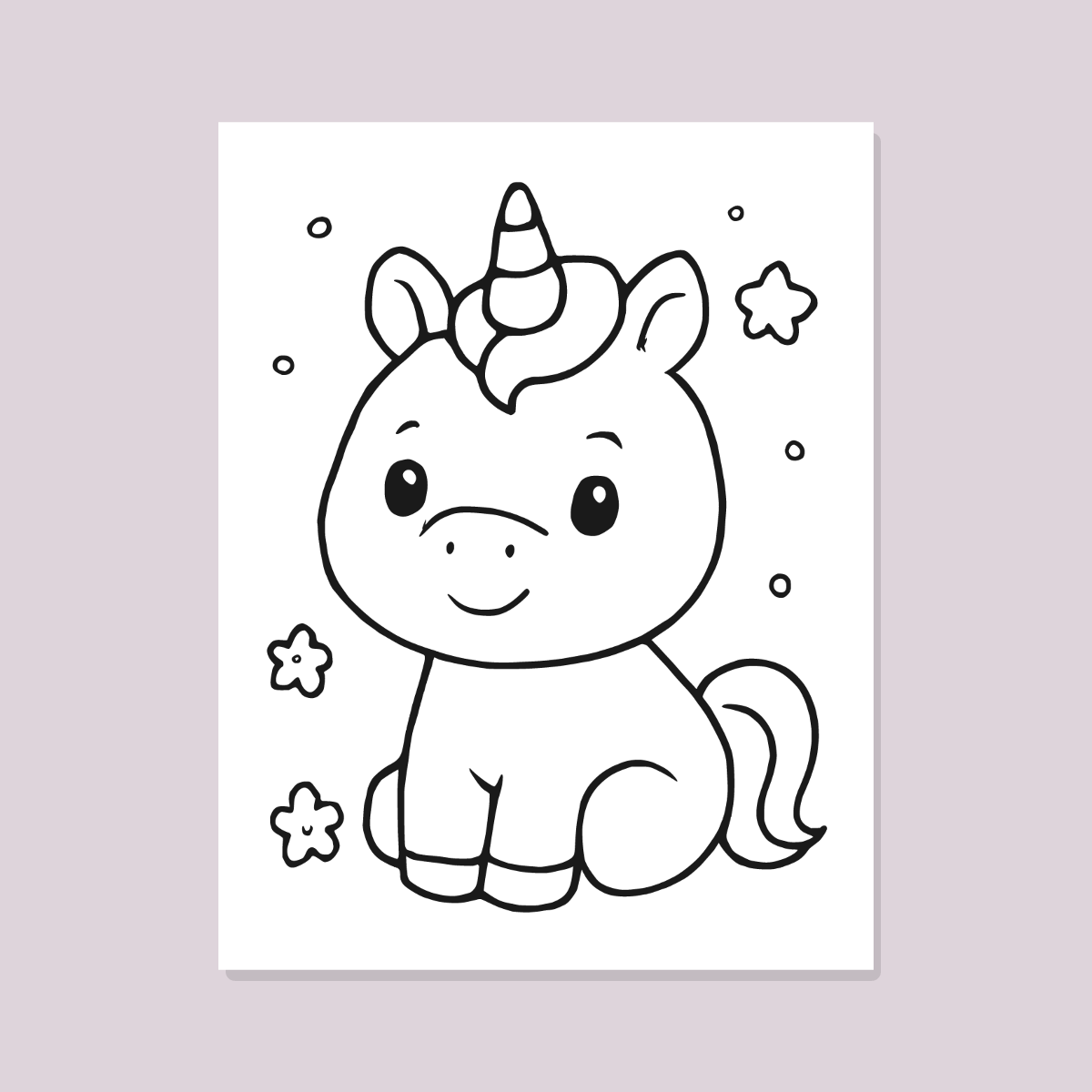 Unicorn Coloring Pages for Kids — 10 Easy Printable Coloring Sheets (Rainbow, Baby Unicorn & More) preview 3