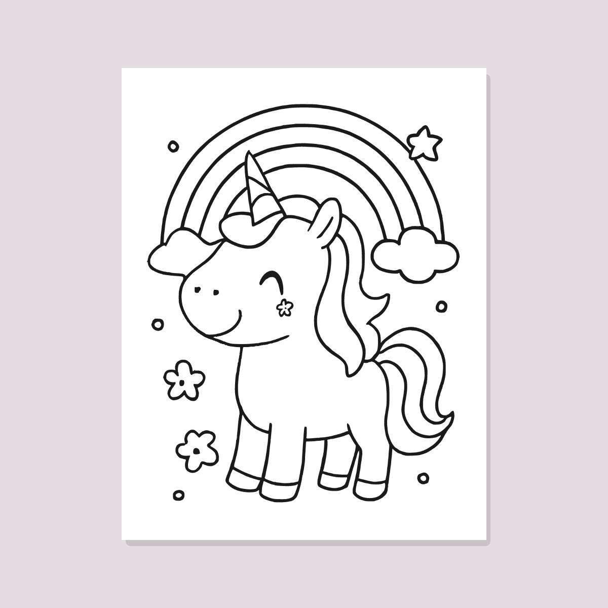 Unicorn Coloring Pages for Kids — 10 Easy Printable Coloring Sheets (Rainbow, Baby Unicorn & More) preview 4
