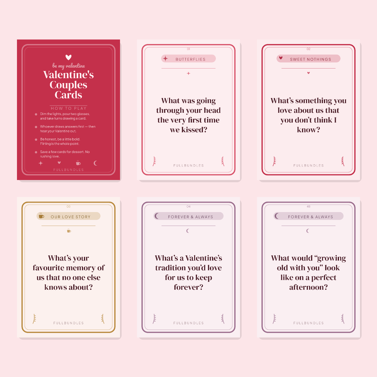 Valentine's Couples Cards — 48 Printable Love & Romance Prompts preview 2