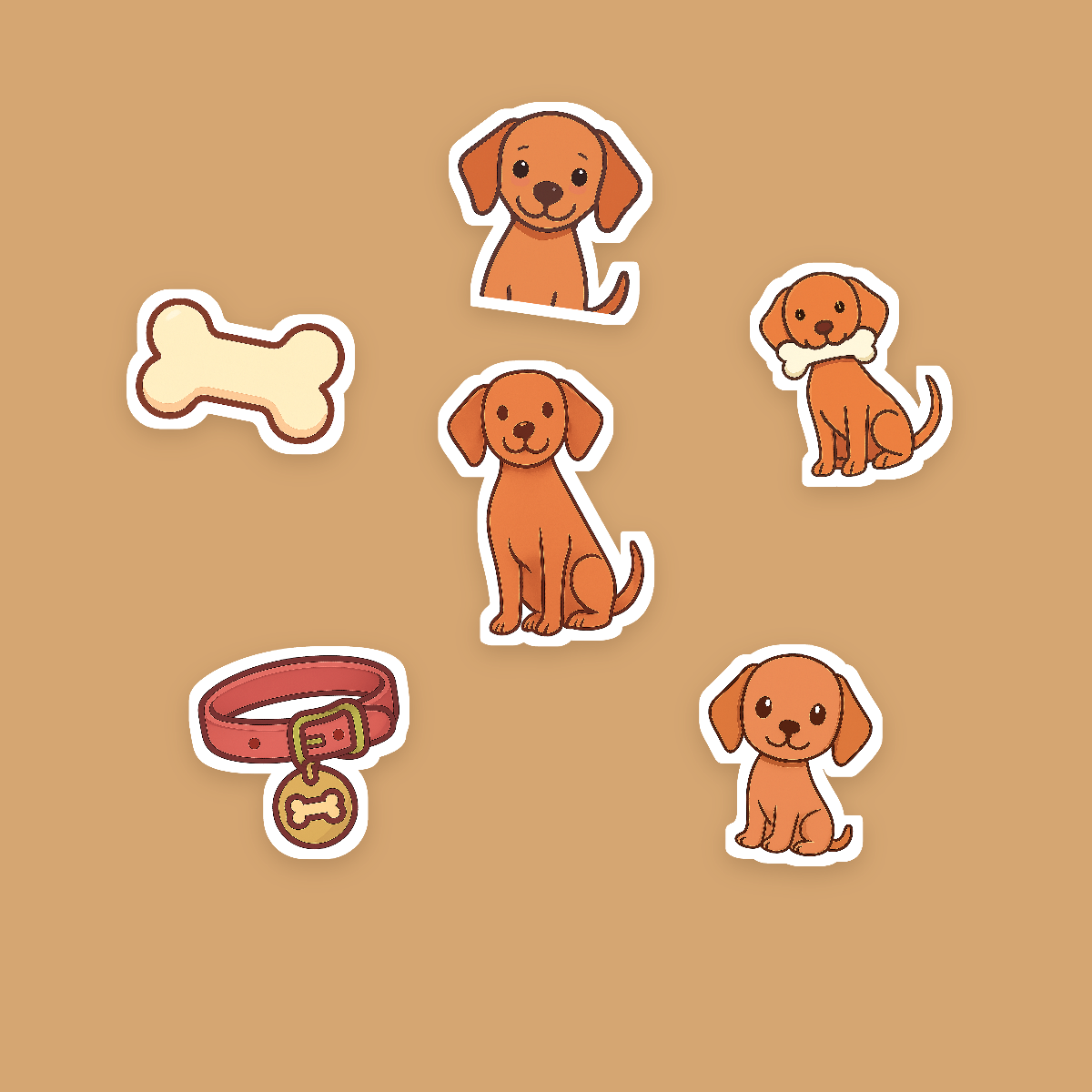 Vizsla Kawaii Sticker Pack — Dog Mom Die-Cut Stickers (PNG + SVG, Commercial Use) preview 2
