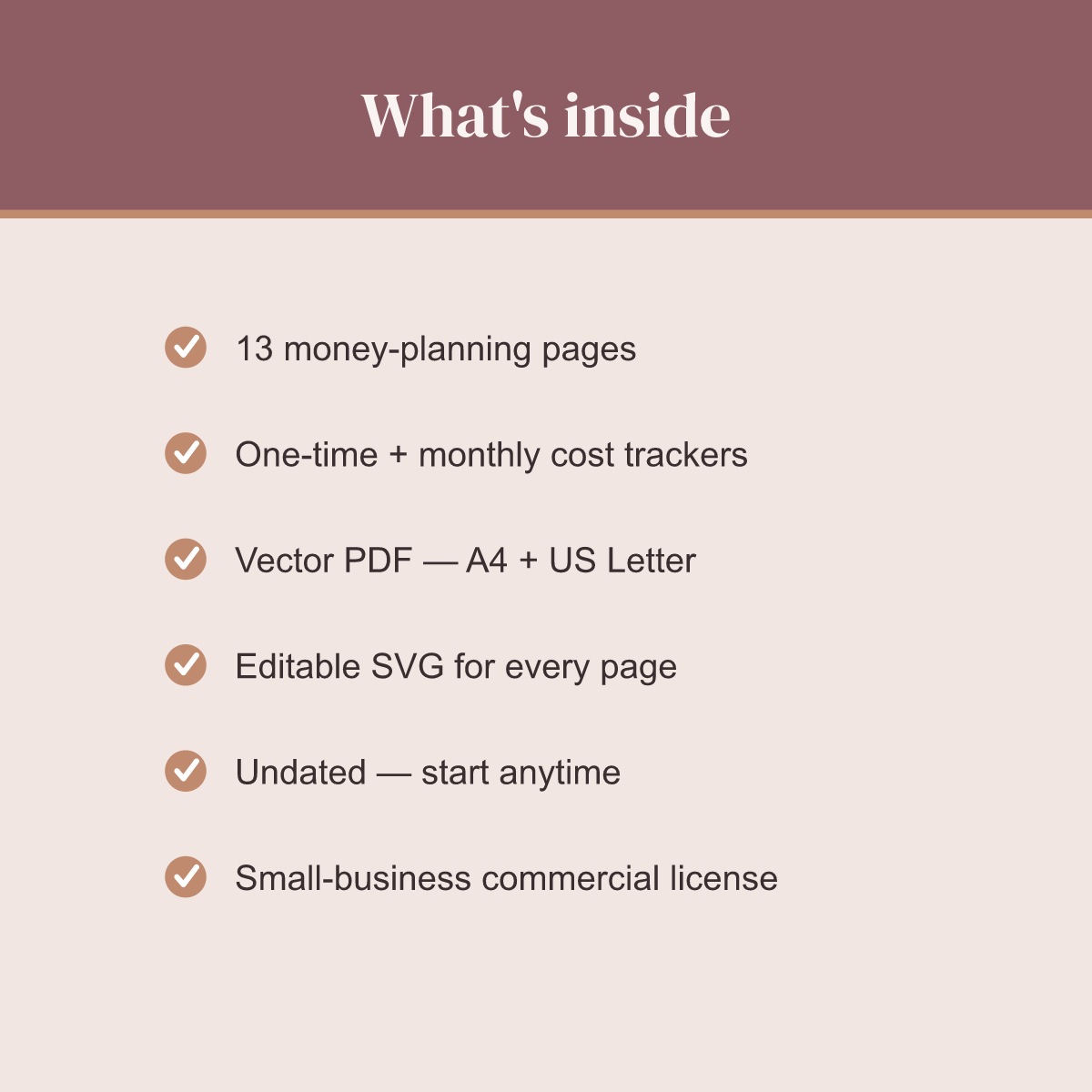 Wedding Budget Planner — 13 Printable Pages (Wedding Budget Overview, Budget by Category, Vendor Payments, Guest-Count Costs, Savings & Honeymoon Fund, Full Cost Projection · A4 + US Letter PDF + SVG) preview 5