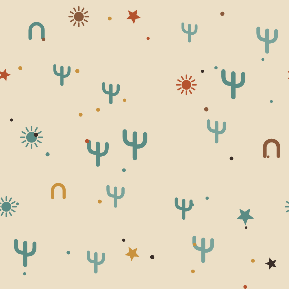 Western Cowgirl Digital Paper Pack — 8 Seamless Cactus, Horseshoe & Star Patterns (Commercial Use) preview 2