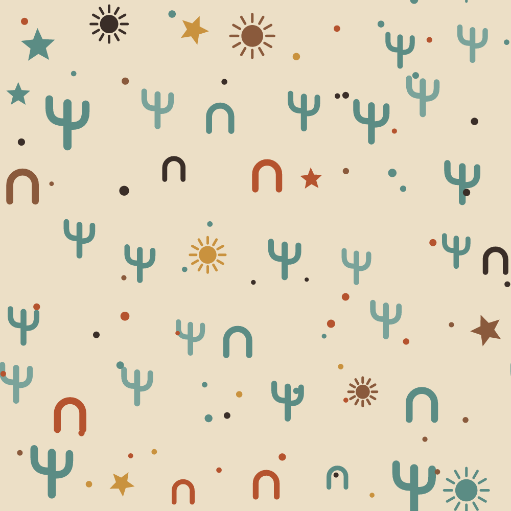 Western Cowgirl Digital Paper Pack — 8 Seamless Cactus, Horseshoe & Star Patterns (Commercial Use) preview 3