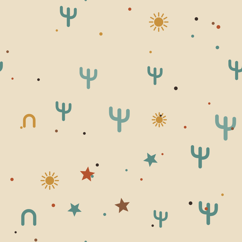 Western Cowgirl Digital Paper Pack — 8 Seamless Cactus, Horseshoe & Star Patterns (Commercial Use) preview 4