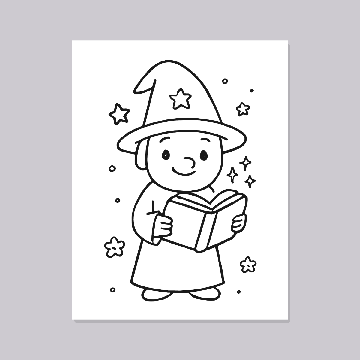 Wizard Coloring Pages for Kids — 10 Easy Printable Coloring Sheets (Cute Wizards, Magic & More) preview 3