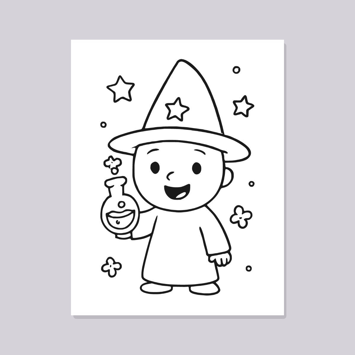 Wizard Coloring Pages for Kids — 10 Easy Printable Coloring Sheets (Cute Wizards, Magic & More) preview 4