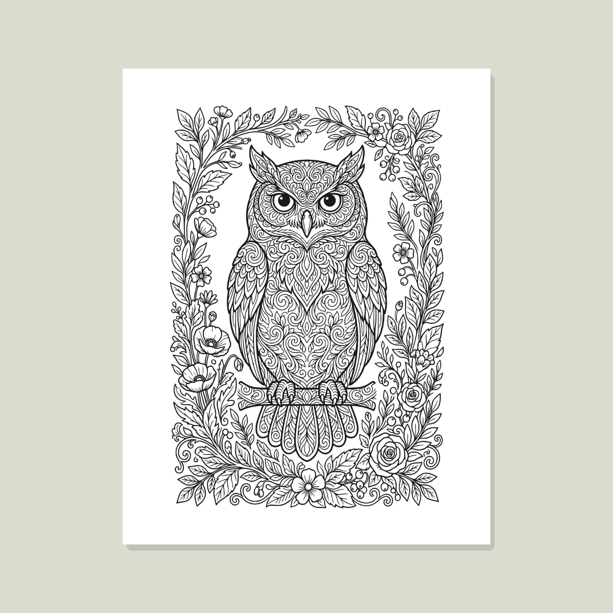 Woodland Animals Coloring Pages — 10 Printable Adult Coloring Sheets (Fox, Owl, Deer & More) preview 2