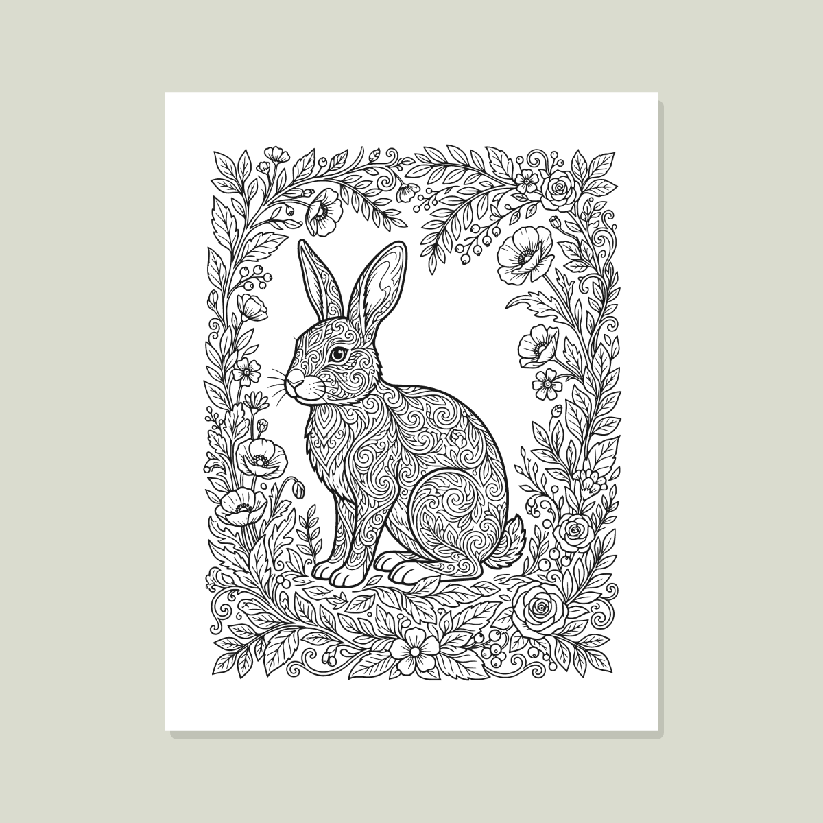 Woodland Animals Coloring Pages — 10 Printable Adult Coloring Sheets (Fox, Owl, Deer & More) preview 4