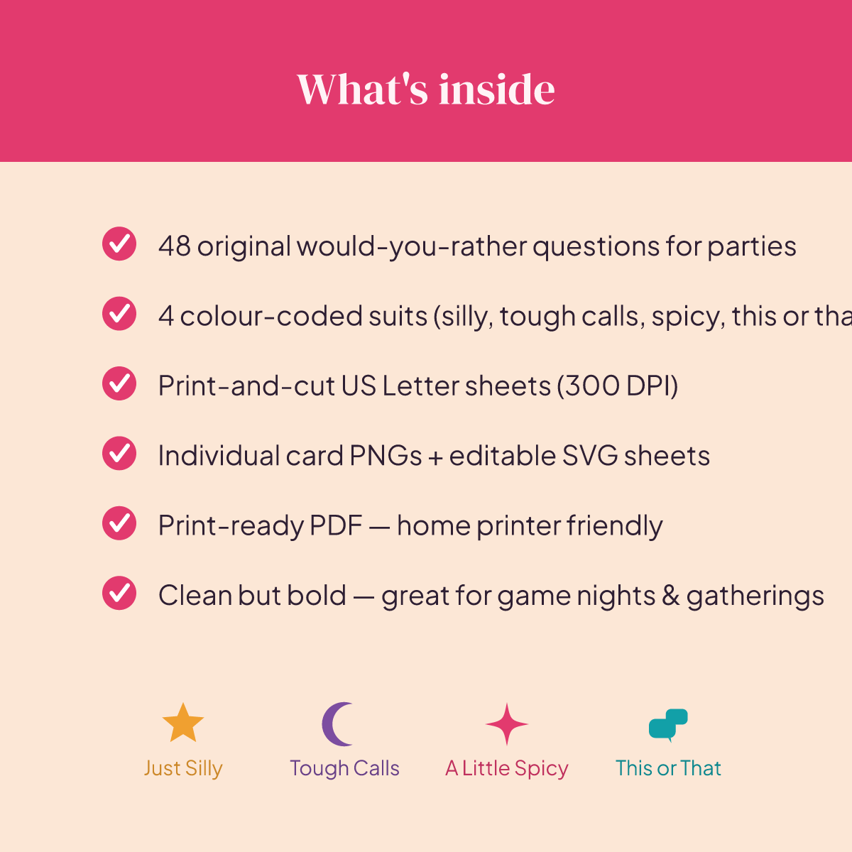 Would You Rather Party Cards — 48 Printable Game Cards for Groups preview 4