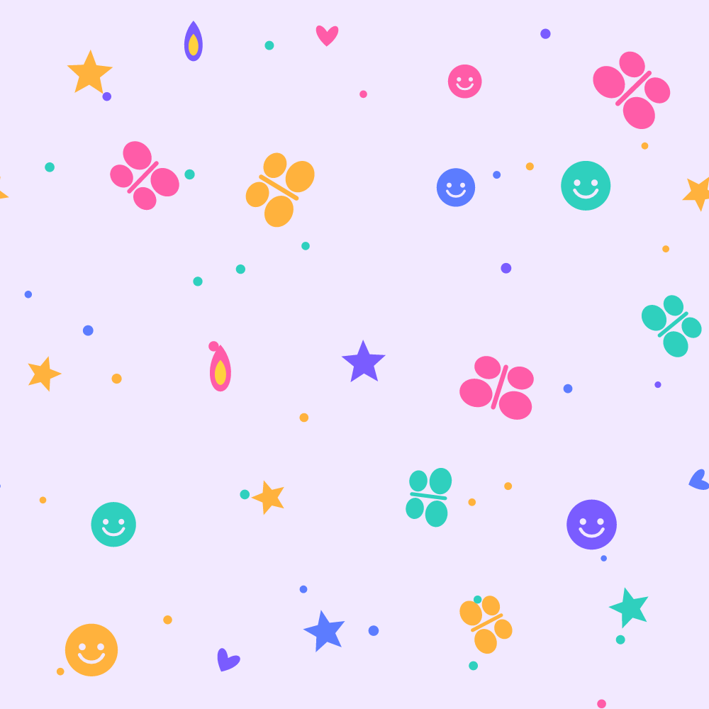 Y2K Digital Paper Pack — 8 Seamless Butterfly, Smiley & Star Patterns (Commercial Use) preview 2
